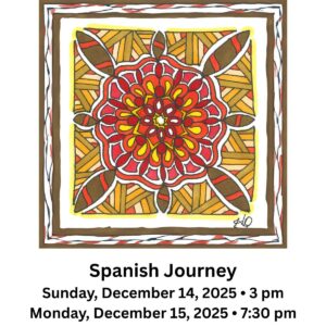 Geometric artwork and Event name, Spanish Journey